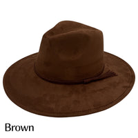 Vegan Suede Wide Brim Hat Blank with Tassel
