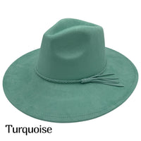 Vegan Suede Wide Brim Hat Blank with Tassel