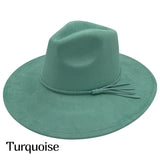 Vegan Suede Wide Brim Hat Blank with Tassel