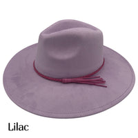 Vegan Suede Wide Brim Hat Blank with Tassel