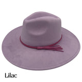 Vegan Suede Wide Brim Hat Blank with Tassel