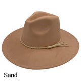 Vegan Suede Wide Brim Hat Blank with Tassel