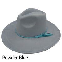 Vegan Suede Wide Brim Hat Blank with Tassel