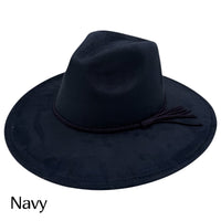 Vegan Suede Wide Brim Hat Blank with Tassel