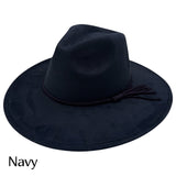Vegan Suede Wide Brim Hat Blank with Tassel