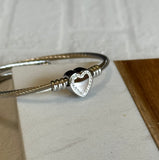 Cable Heart adjustable bracelet with jewels
