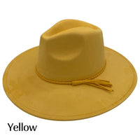 Vegan Suede Wide Brim Hat Blank with Tassel