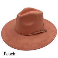 Vegan Suede Wide Brim Hat Blank with Tassel