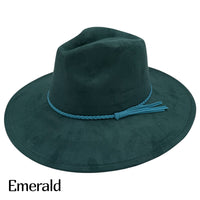 Vegan Suede Wide Brim Hat Blank with Tassel