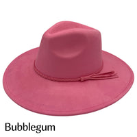 Vegan Suede Wide Brim Hat Blank with Tassel