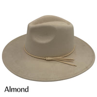 Vegan Suede Wide Brim Hat Blank with Tassel