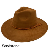 Vegan Suede Wide Brim Hat Blank with Tassel