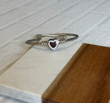 Cable Heart adjustable bracelet with jewels