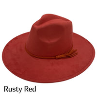 Vegan Suede Wide Brim Hat Blank with Tassel