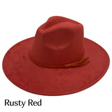 Vegan Suede Wide Brim Hat Blank with Tassel