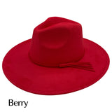 Vegan Suede Wide Brim Hat Blank with Tassel