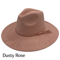Vegan Suede Wide Brim Hat Blank with Tassel