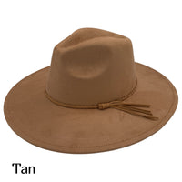 Vegan Suede Wide Brim Hat Blank with Tassel
