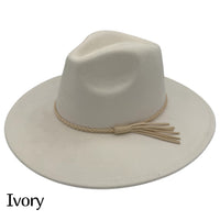 Vegan Suede Wide Brim Hat Blank with Tassel