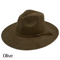 Vegan Suede Wide Brim Hat Blank with Tassel