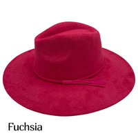 Vegan Suede Wide Brim Hat Blank with Tassel