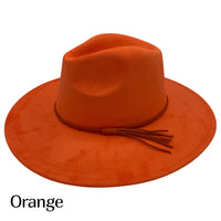 Vegan Suede Wide Brim Hat Blank with Tassel