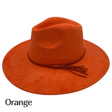 Vegan Suede Wide Brim Hat Blank with Tassel