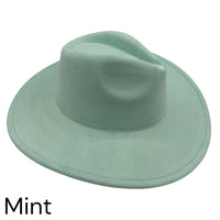 Vegan Suede Wide Brim Hat blank, Hat blank for engraving