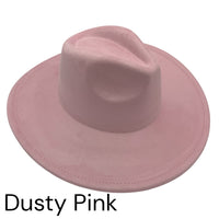 Vegan Suede Wide Brim Hat blank, Hat blank for engraving