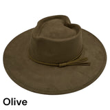 Heart Crown Vegan Suede Wide Brim Hat Blank with Hatband/Tassel