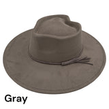 Heart Crown Vegan Suede Wide Brim Hat Blank with Hatband/Tassel