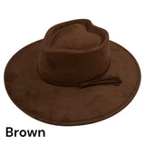 Heart Crown Vegan Suede Wide Brim Hat Blank with Hatband/Tassel