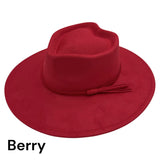 Heart Crown Vegan Suede Wide Brim Hat Blank with Hatband/Tassel