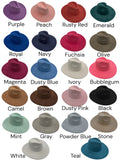 Vegan Suede Wide Brim Hat blank, Hat blank for engraving