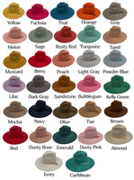 Vegan Suede Wide Brim Hat Blank with Tassel