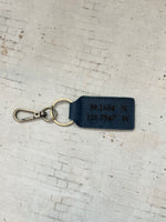 Leather keychain with small carabiner style clip