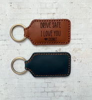 Leather Rectangle Keychain